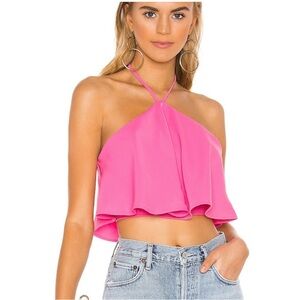 Pink Halter Neck Women's Top